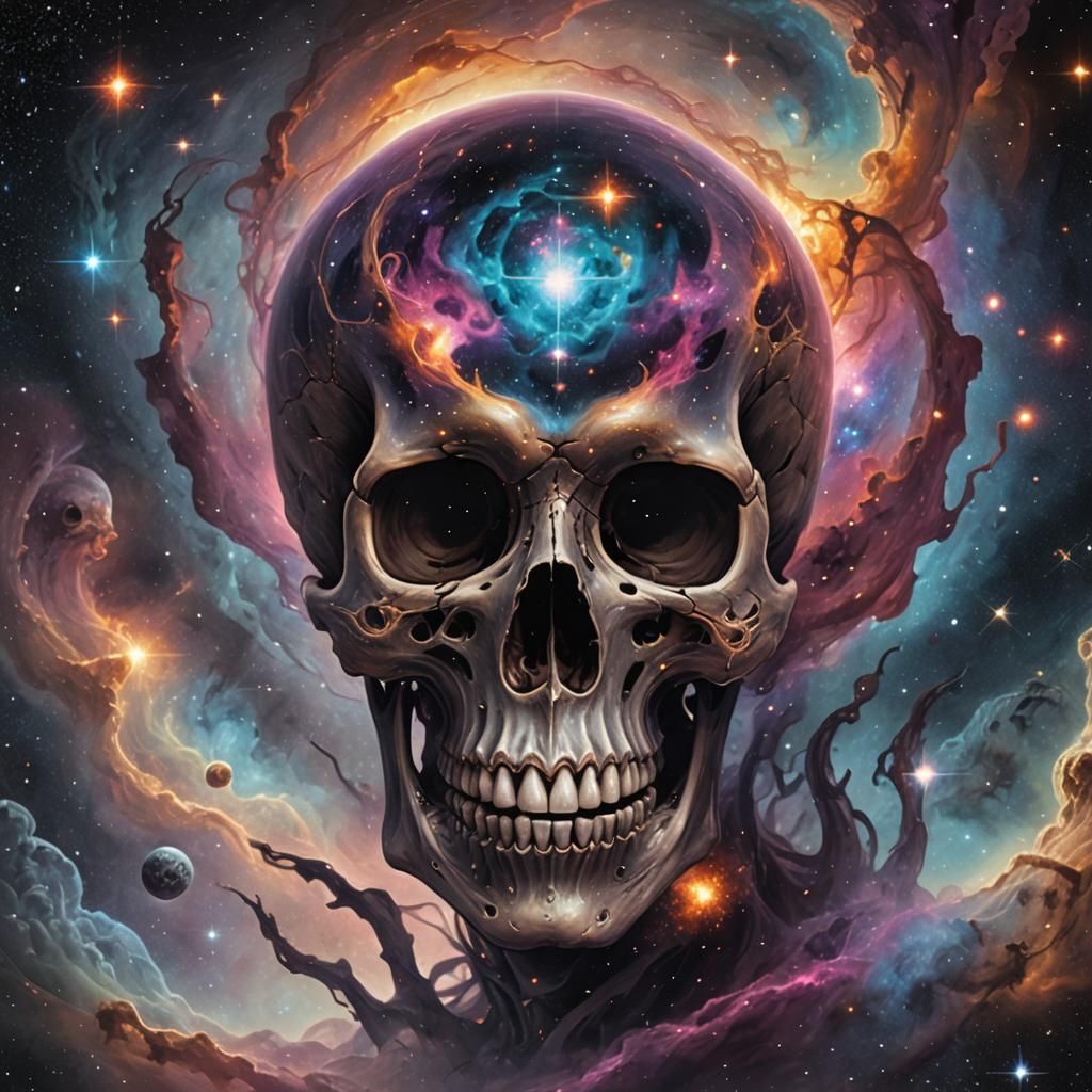 Cosmic Skull Made of Stardust and Nebulae