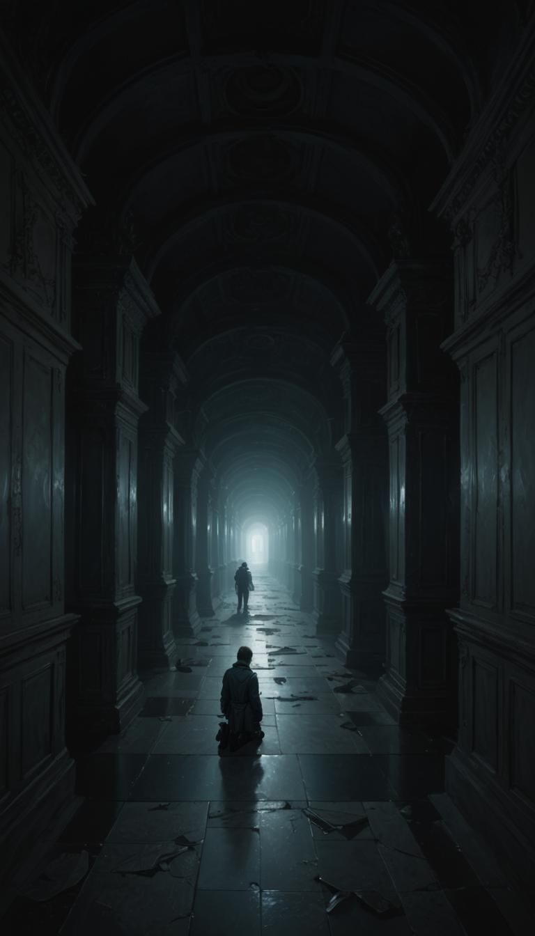 Sci-Fi Horror Hallway: Doré and Rutkowski Style