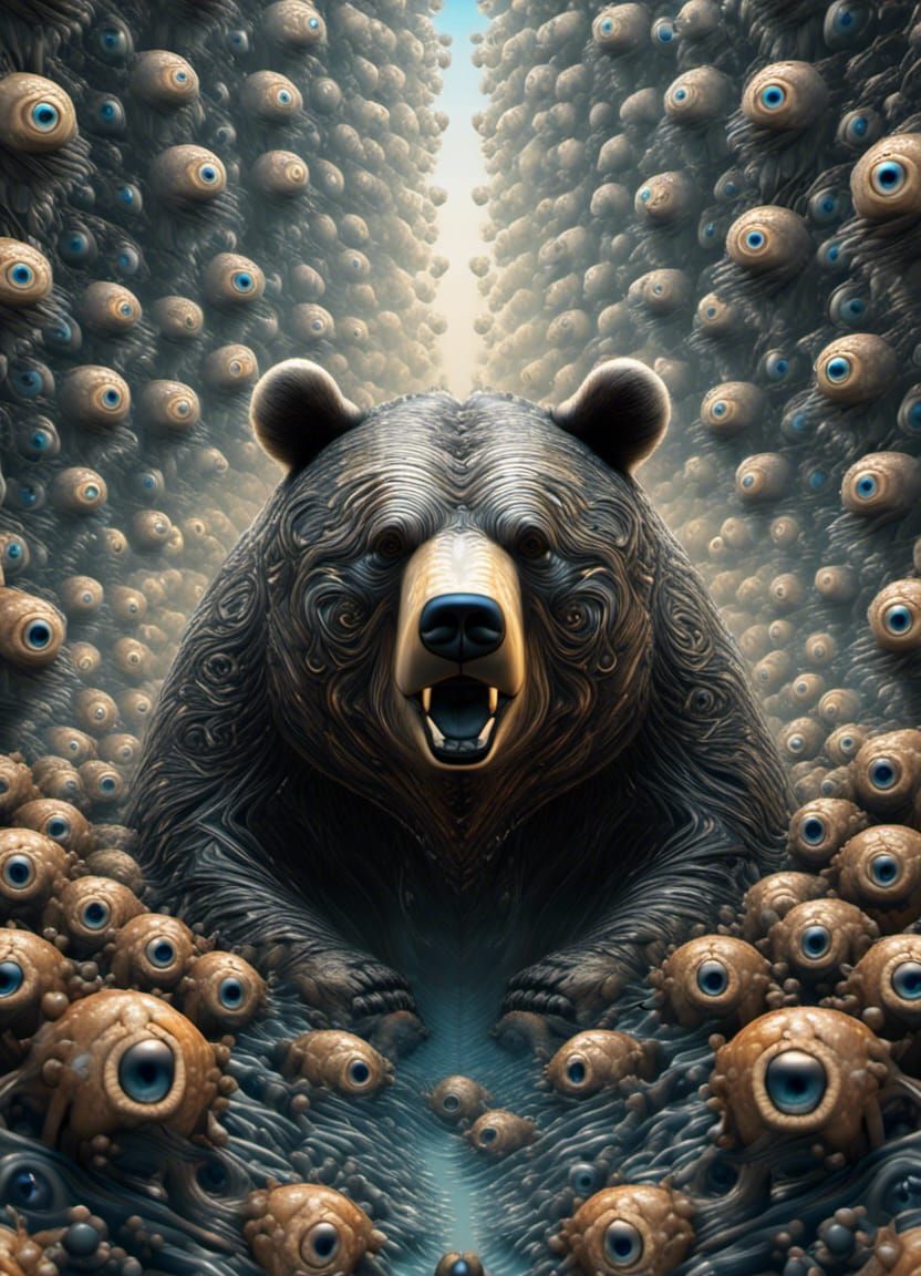 Eye-Formed Bear Portrait in Surreal Digital Art
