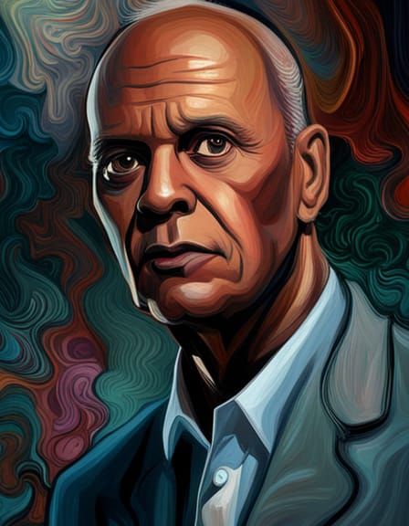 Harry Belafonte Portrait in Cubist Style