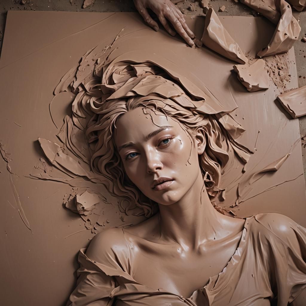 Dramatic Face with Colorful Background in Hyperrealistic Sty...