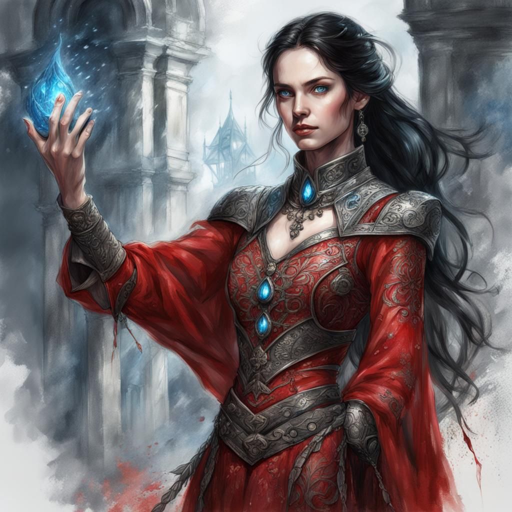 Medieval Sorceress Portrait: Detailed Fantasy Art