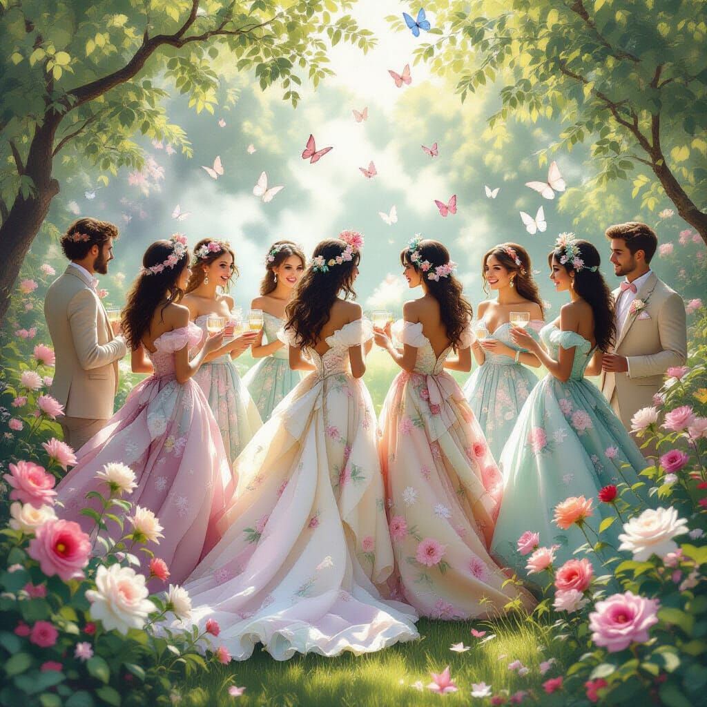 Enchanted Garden Party in Spun Sugar Glass Dresses