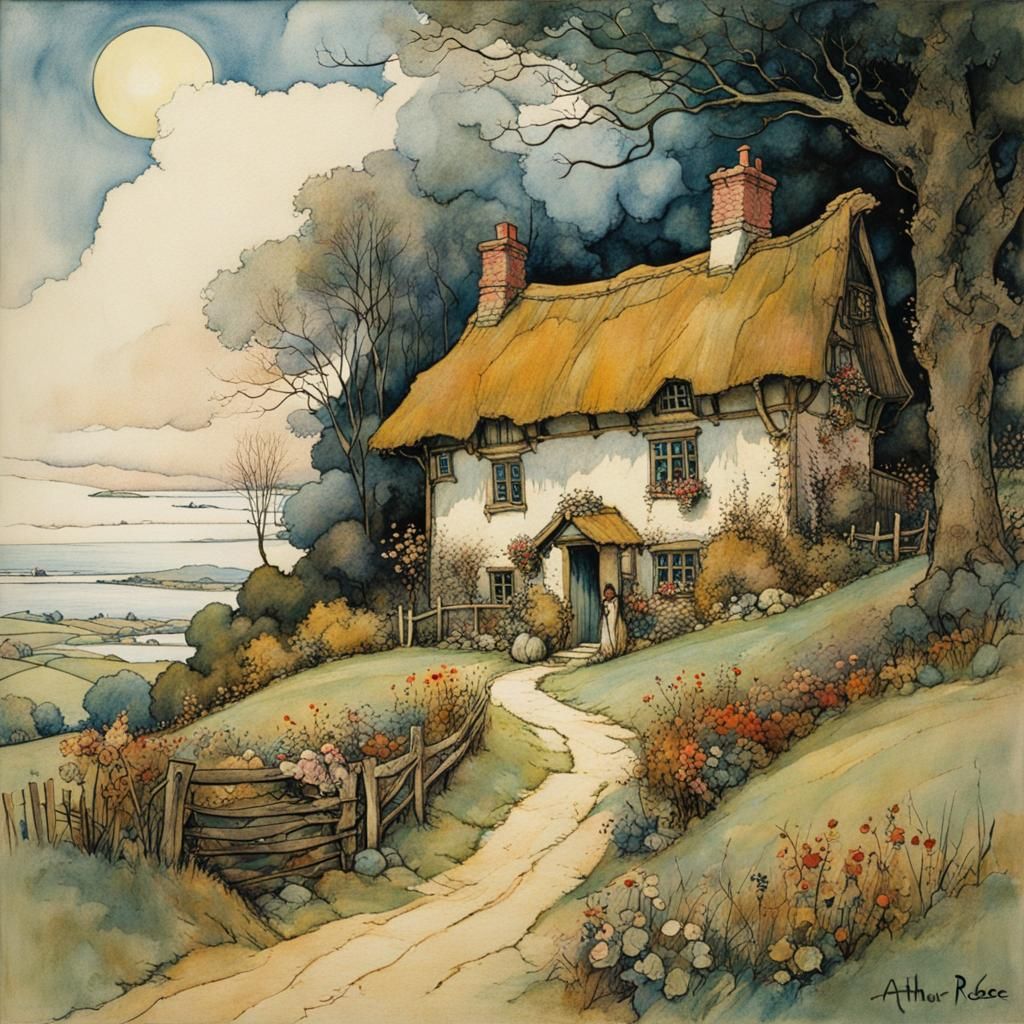 Charming Cottage Illustration in Fantasy Style