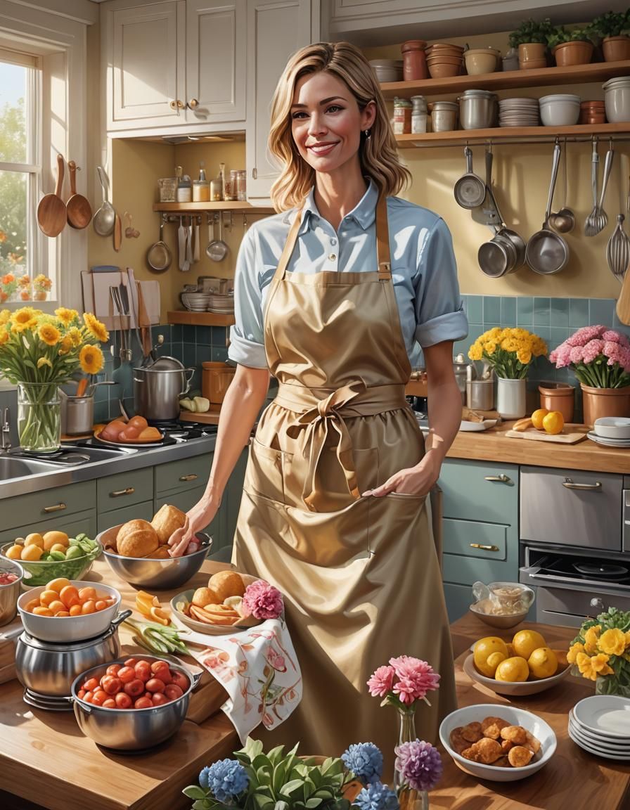 Hyperrealistic American Kitchen Concept Art in Pastel Colors