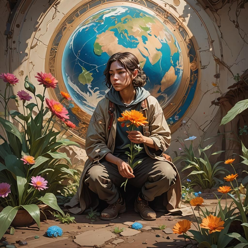 Caring for Life on Earth: Hyperdetailed Portrait