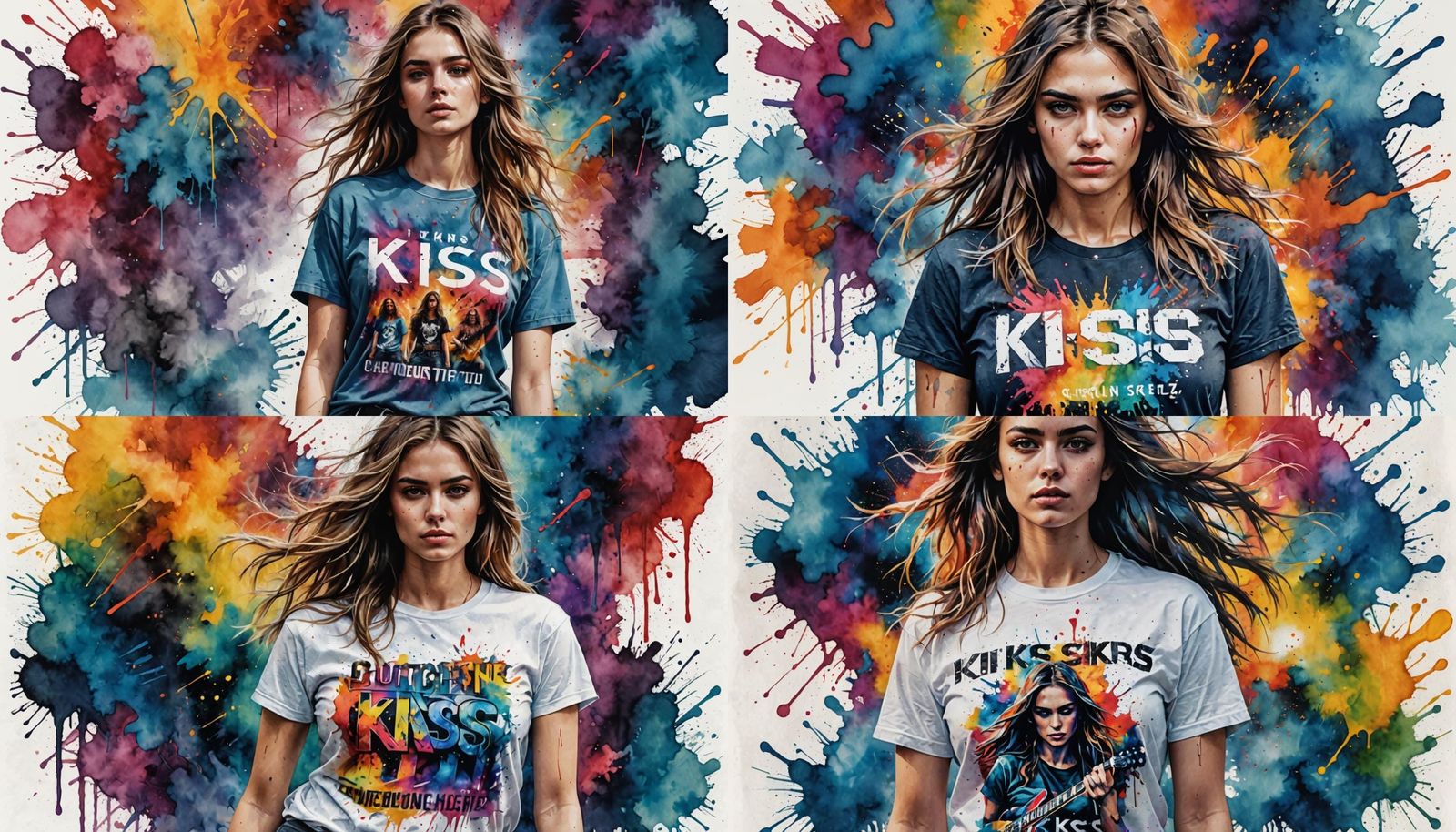 a young girl wearing a concert t-shirt of a heavy metal band