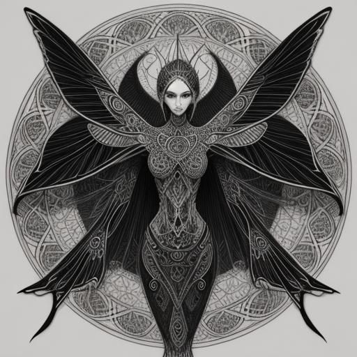 Celtic Mandala Tattoo: Moth Woman Insect Design