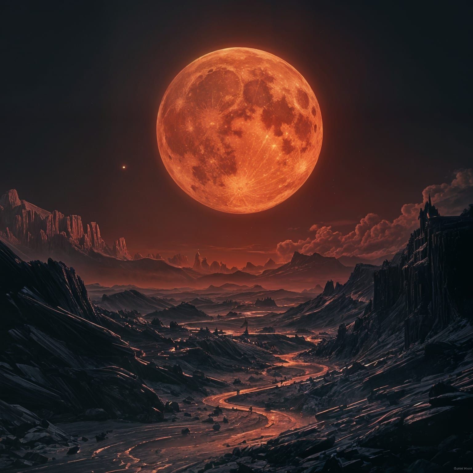 Ethereal Bloodmoon Epic in Cinematic 35mm Film Style