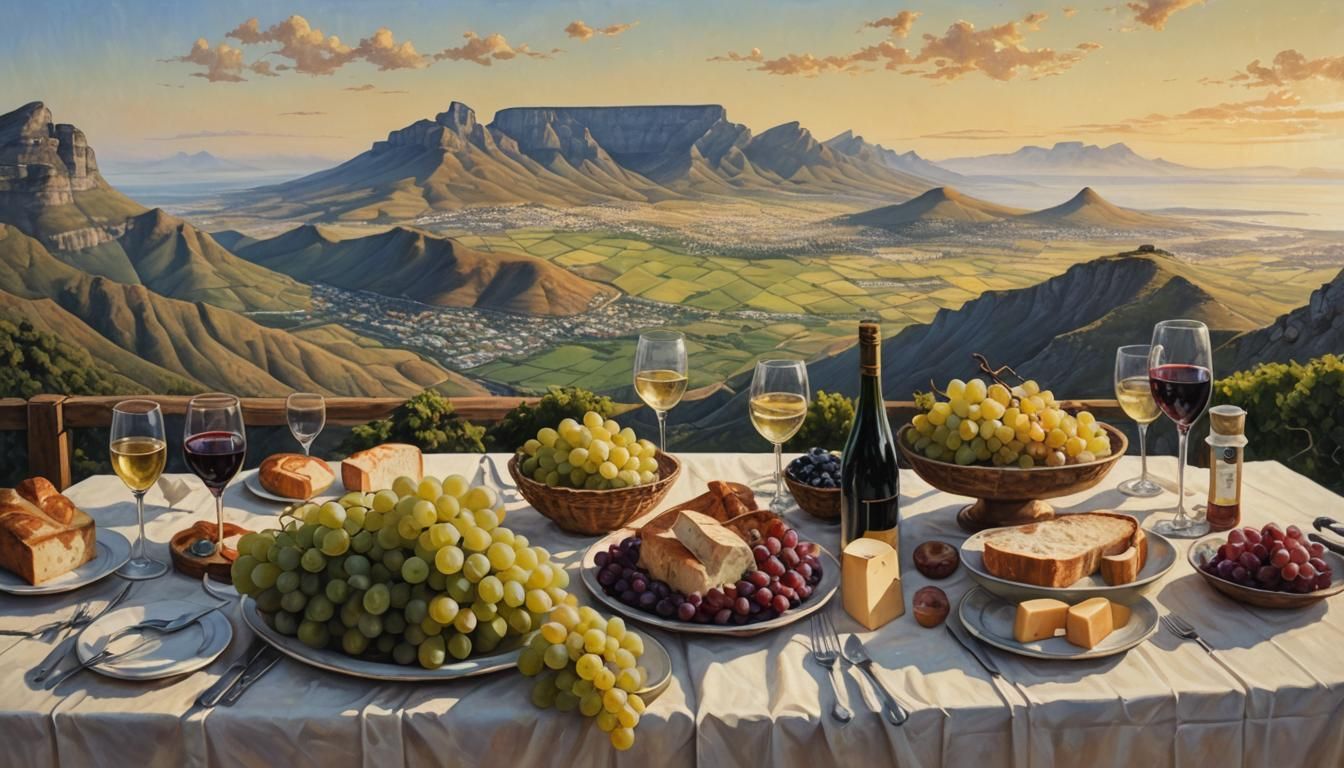 Table Mountain Picnic: An Oil Painting Inspired by Dutch Mas...