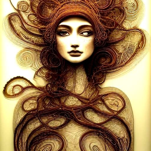 Surreal Fractal Portrait with Abstract Elements