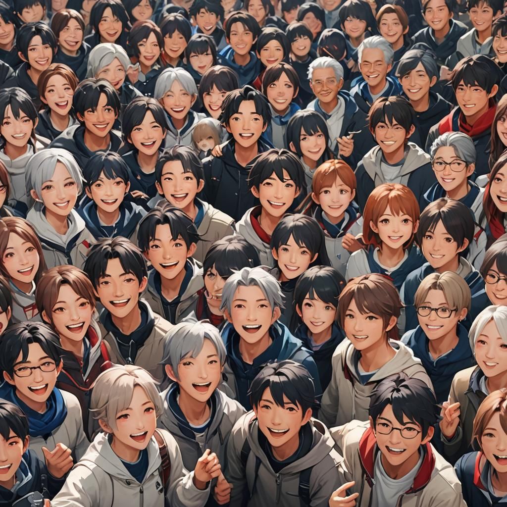 Happy People of All Ages: 3D Anime Art