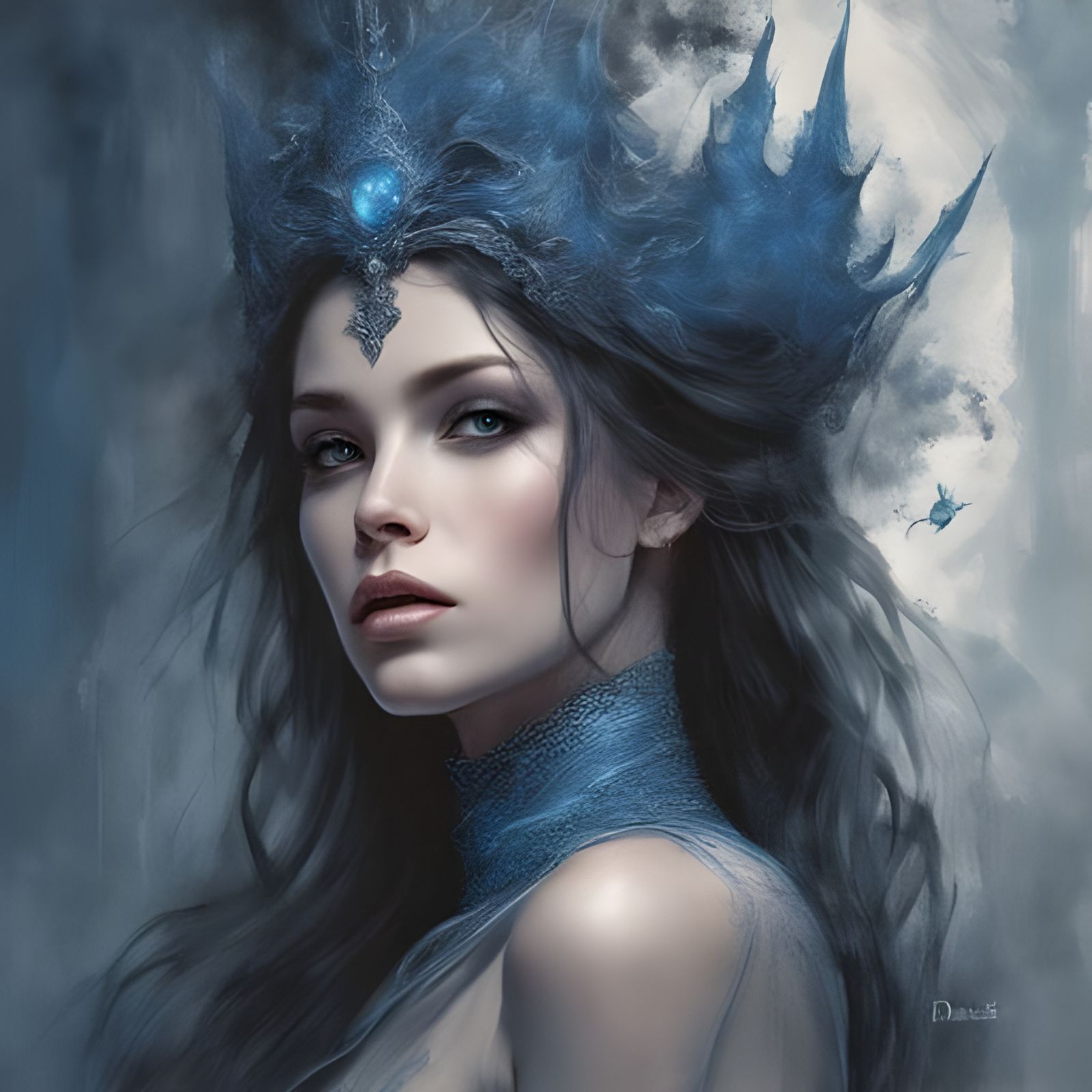 Beautiful Gothic Queen in Fantasy Art Style