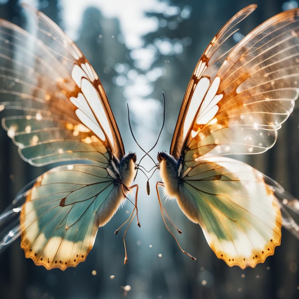 Butterfly Double Exposure: Wings of War