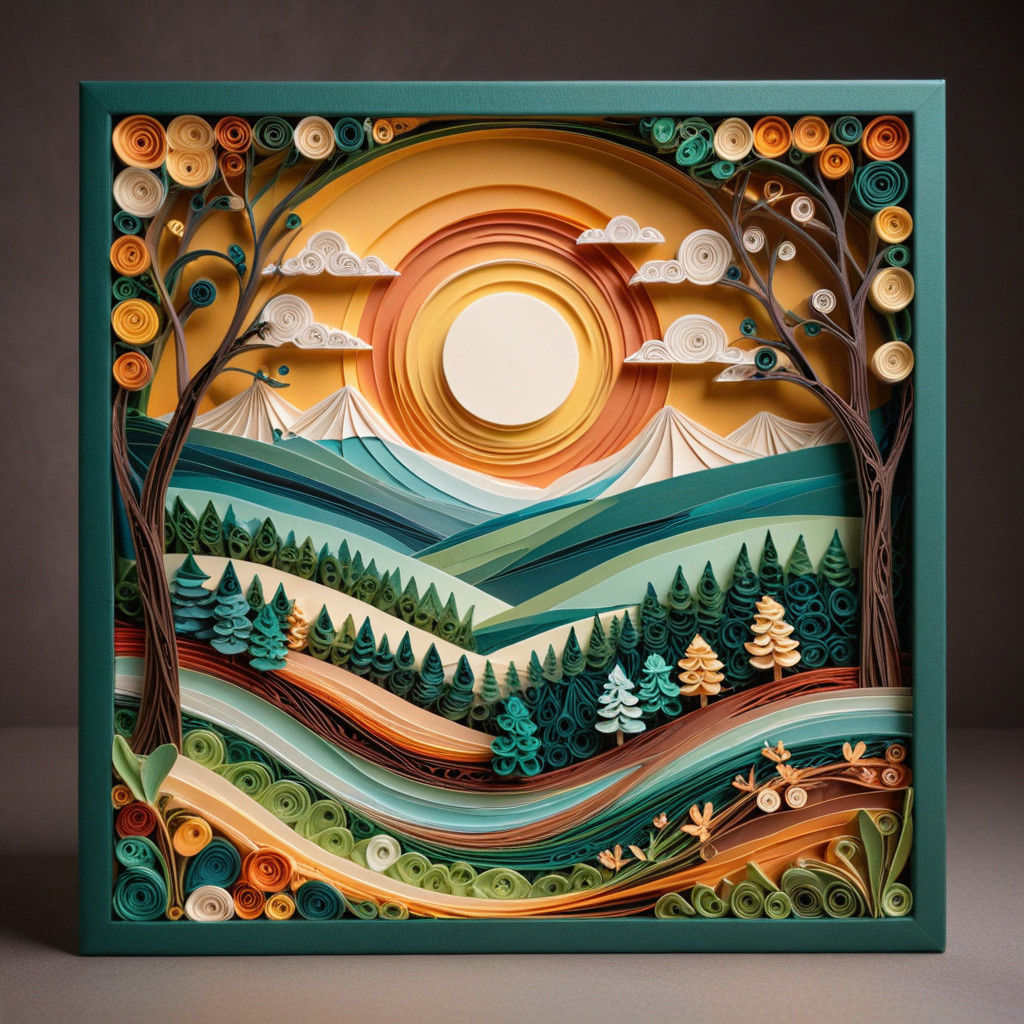 Earthy Landscape in Whimsical Papercraft Style