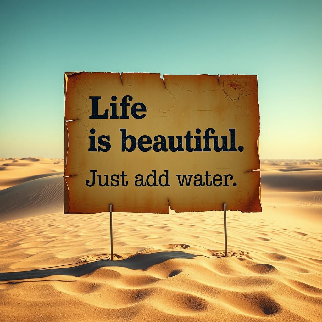 Vast Desert Poster Under Golden Sunlight