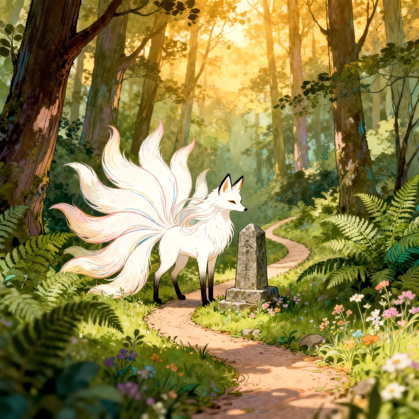 Nine-Tailed Fox Spirit in Fairytale Woods