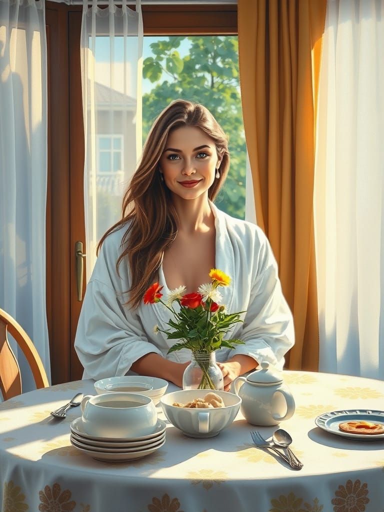 Beautiful Morning Serenity in Hyperrealistic Style