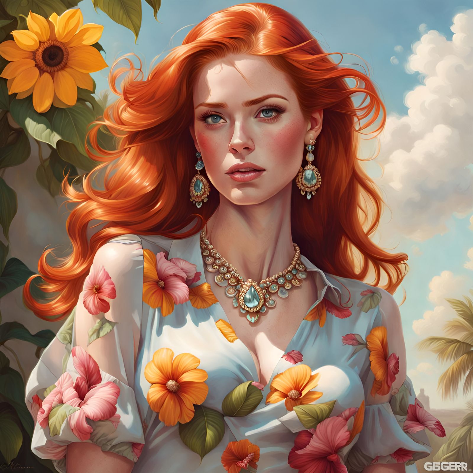 Radiant Redhead Portrait in Hyperrealistic Detail