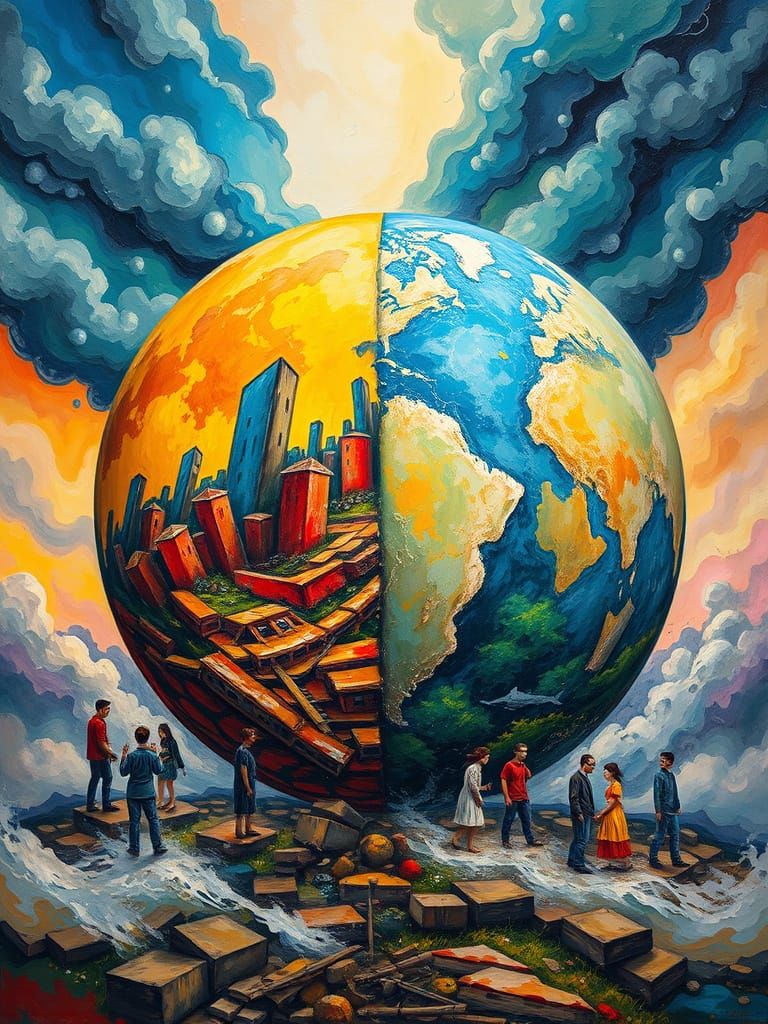 Dystopian World United in Global Storm