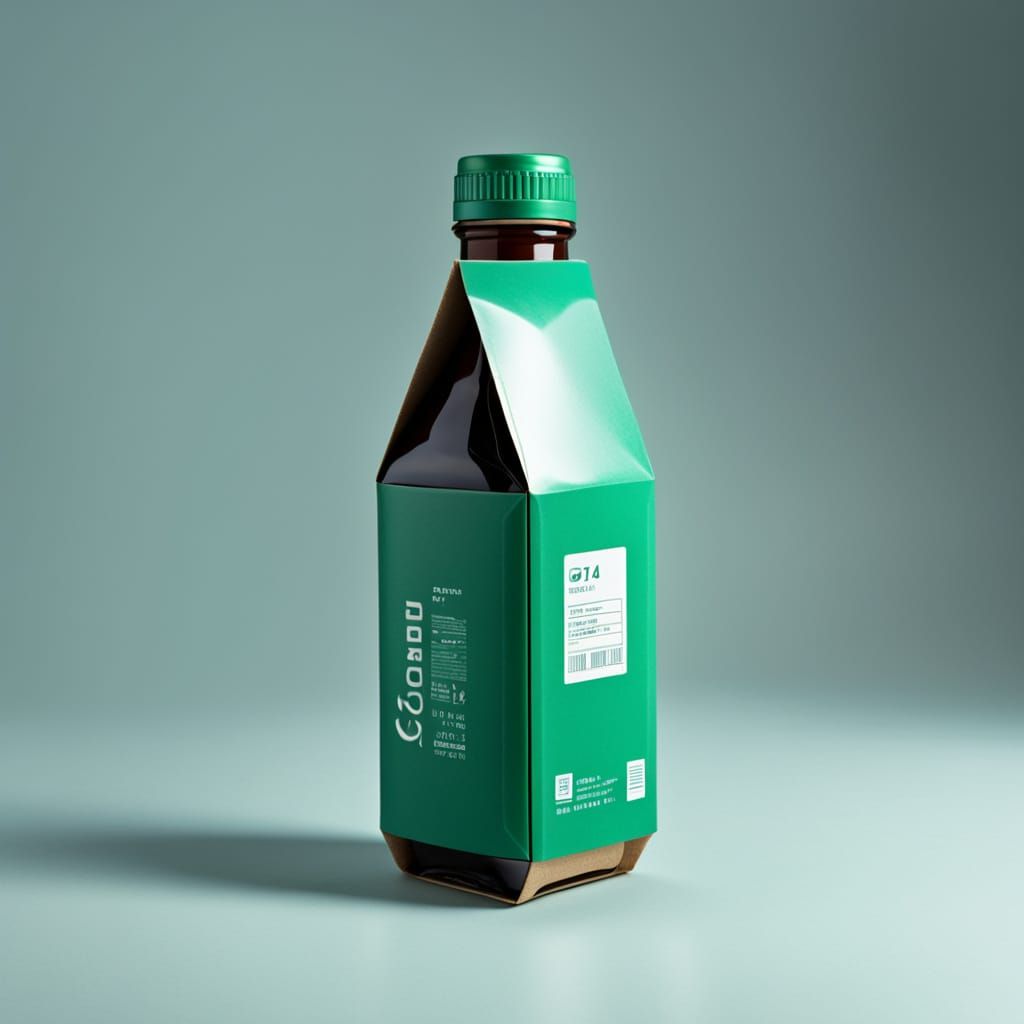 A Minimalist Square Bottle Made of Cardboard