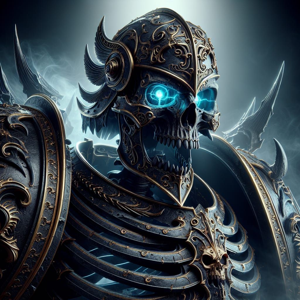 Armored Skeleton in Dark Iron and Gold