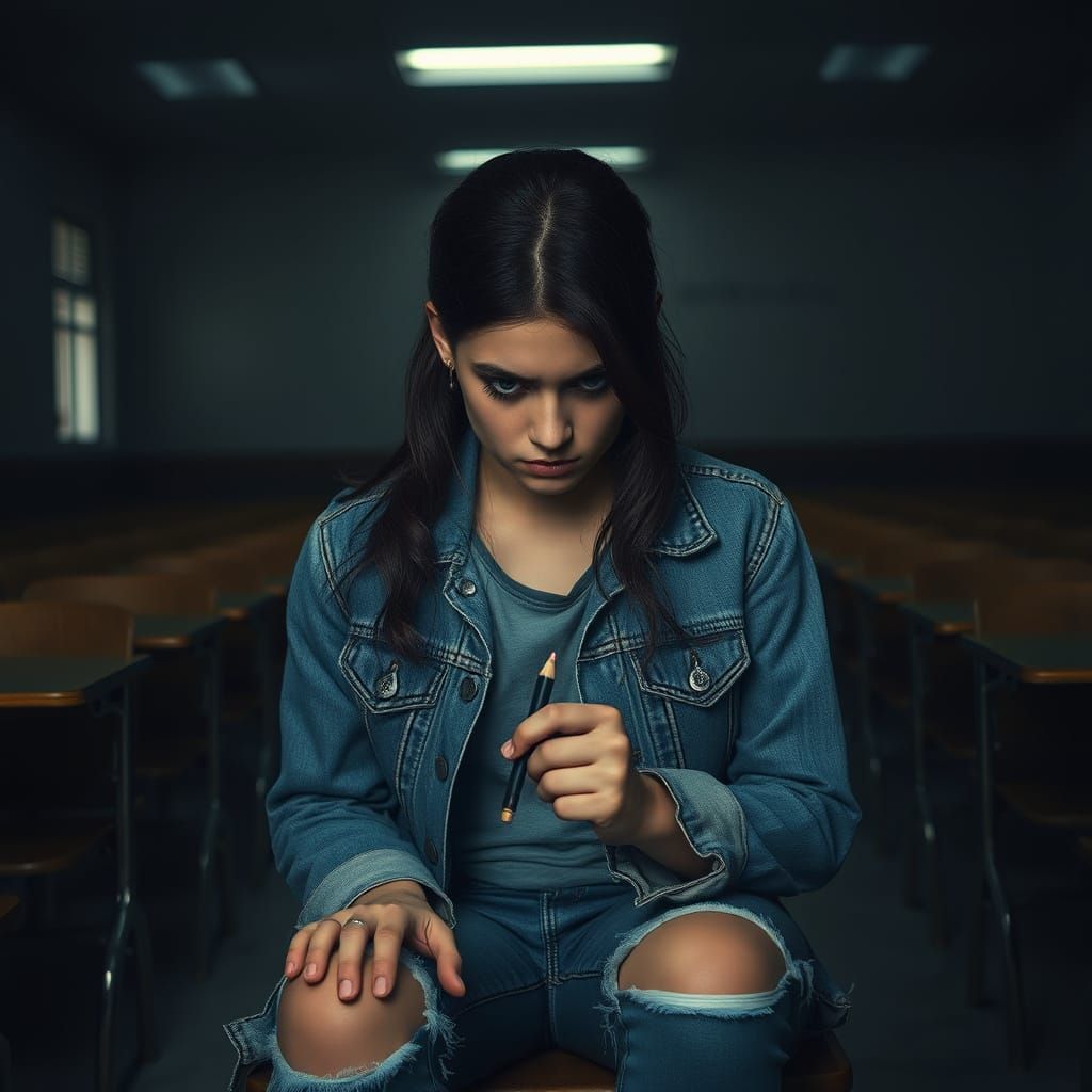 rebellious girl punished at school