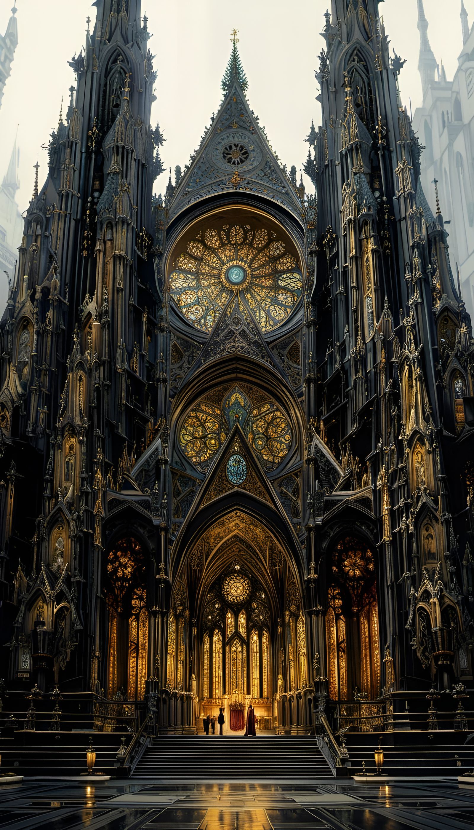 Golden Gothic Cathedral front