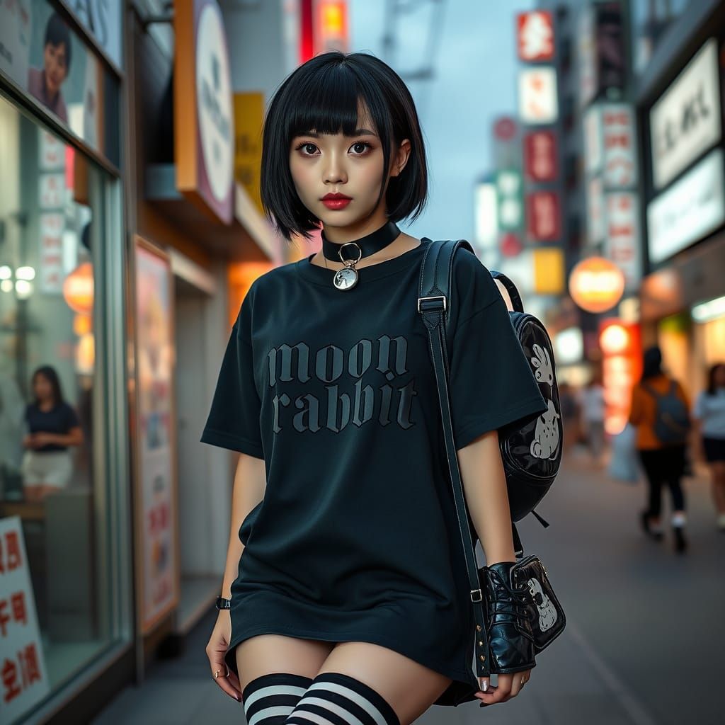 Gothic Thai Woman in Harajuku Fashion