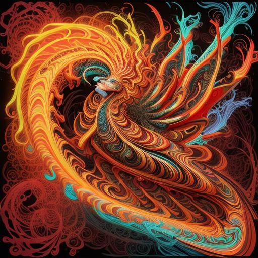 Psychedelic Drag Race Madman in Fractal Style