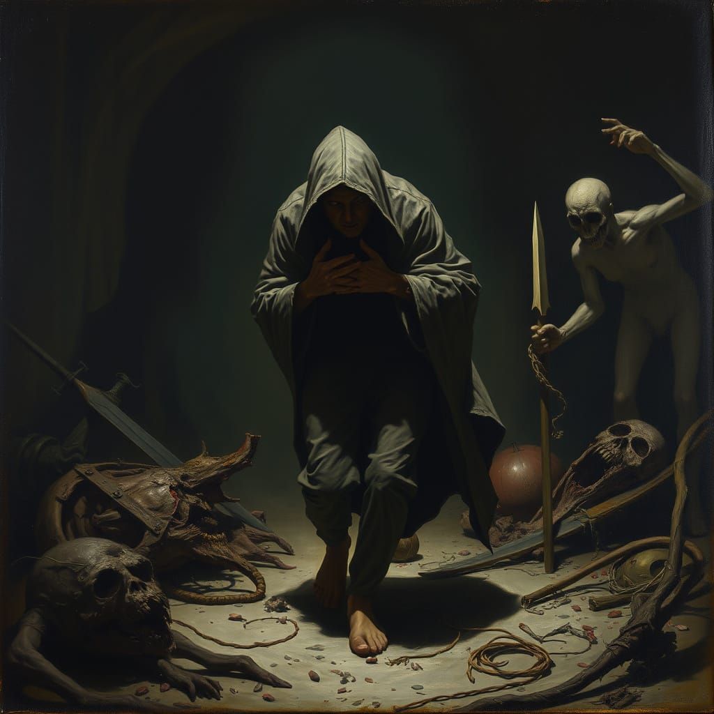 Allegory of Cowardice as Shadowed Figure