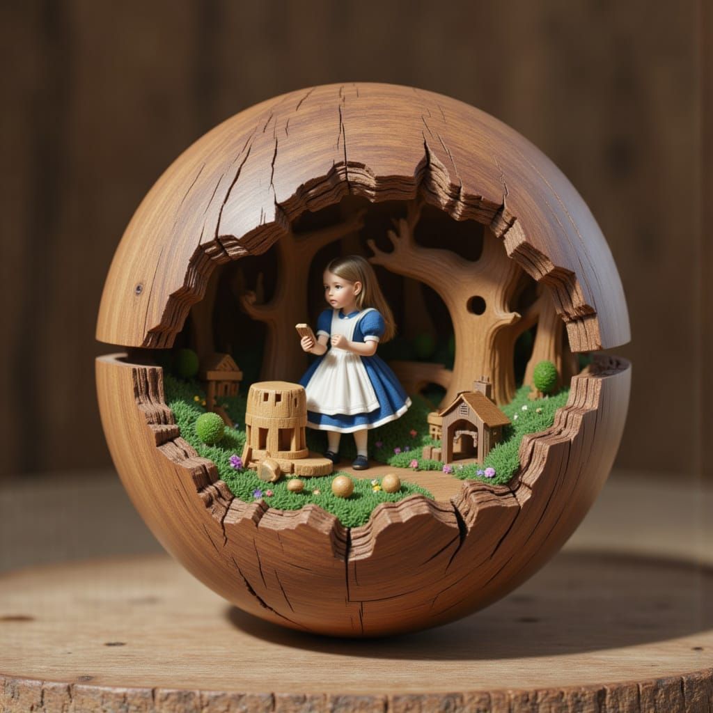 Alice in Underworld Inside Wooden Magic 8-Ball