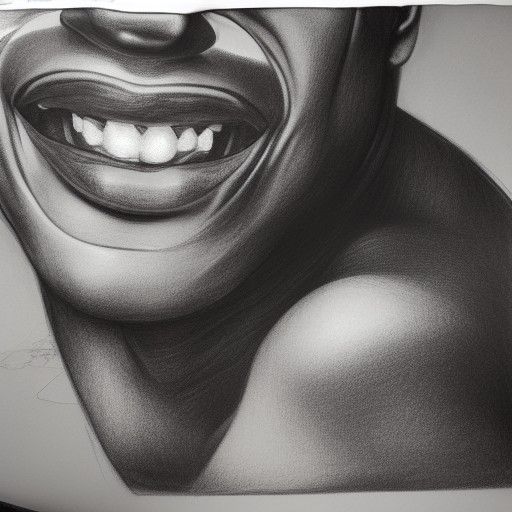 Hyperdetailed Charcoal Drawing of a Black Boy