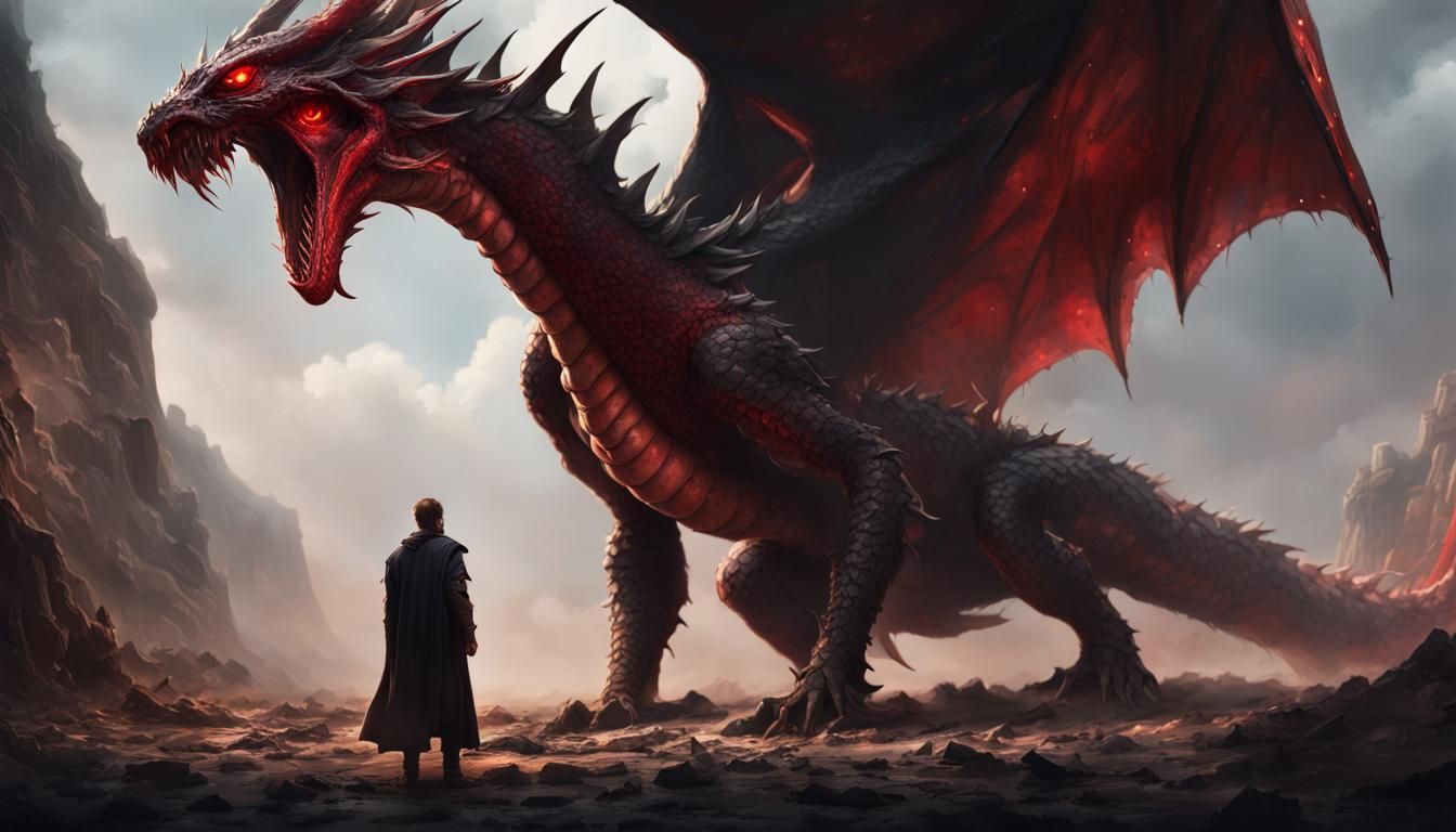 Dragon Transformation Art in Dark Fantasy Style