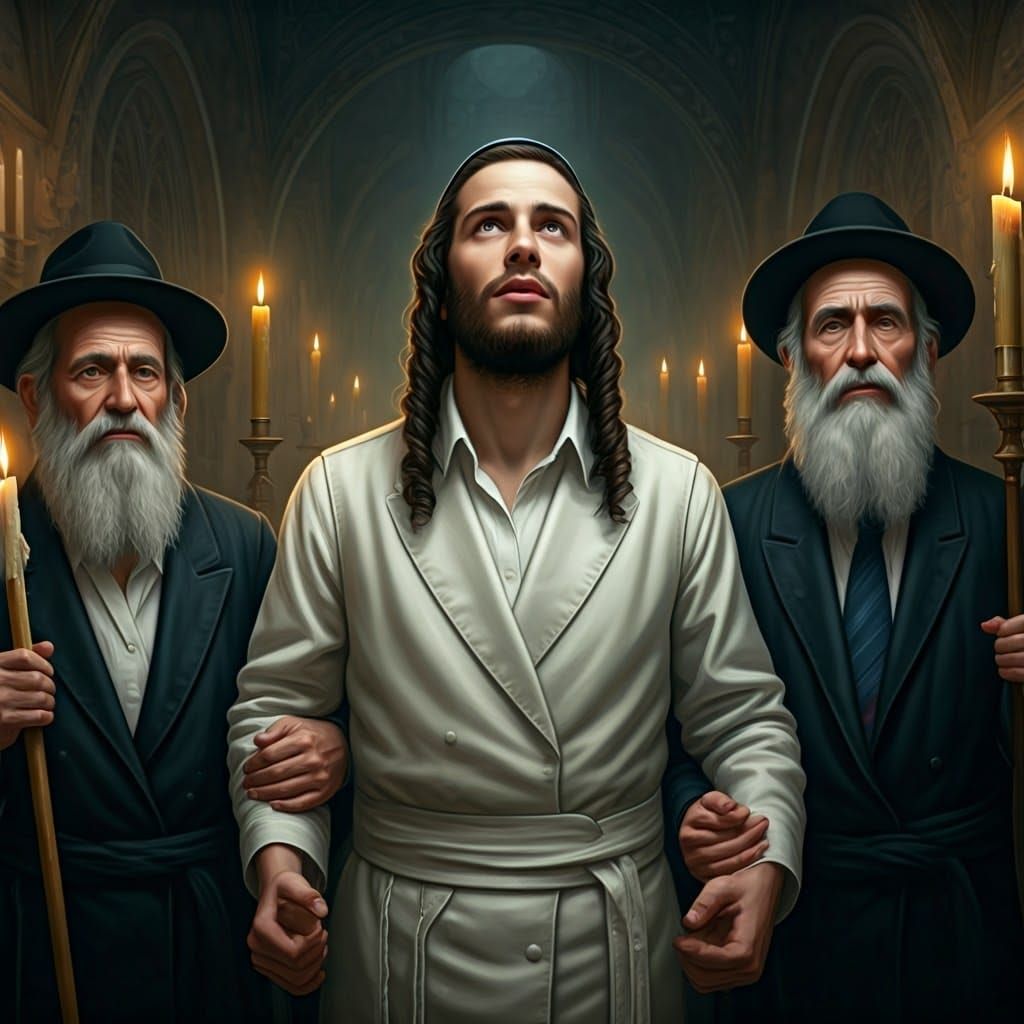 Devout Chassidic Jewish Man in Fervent Devotion, Inspired by...