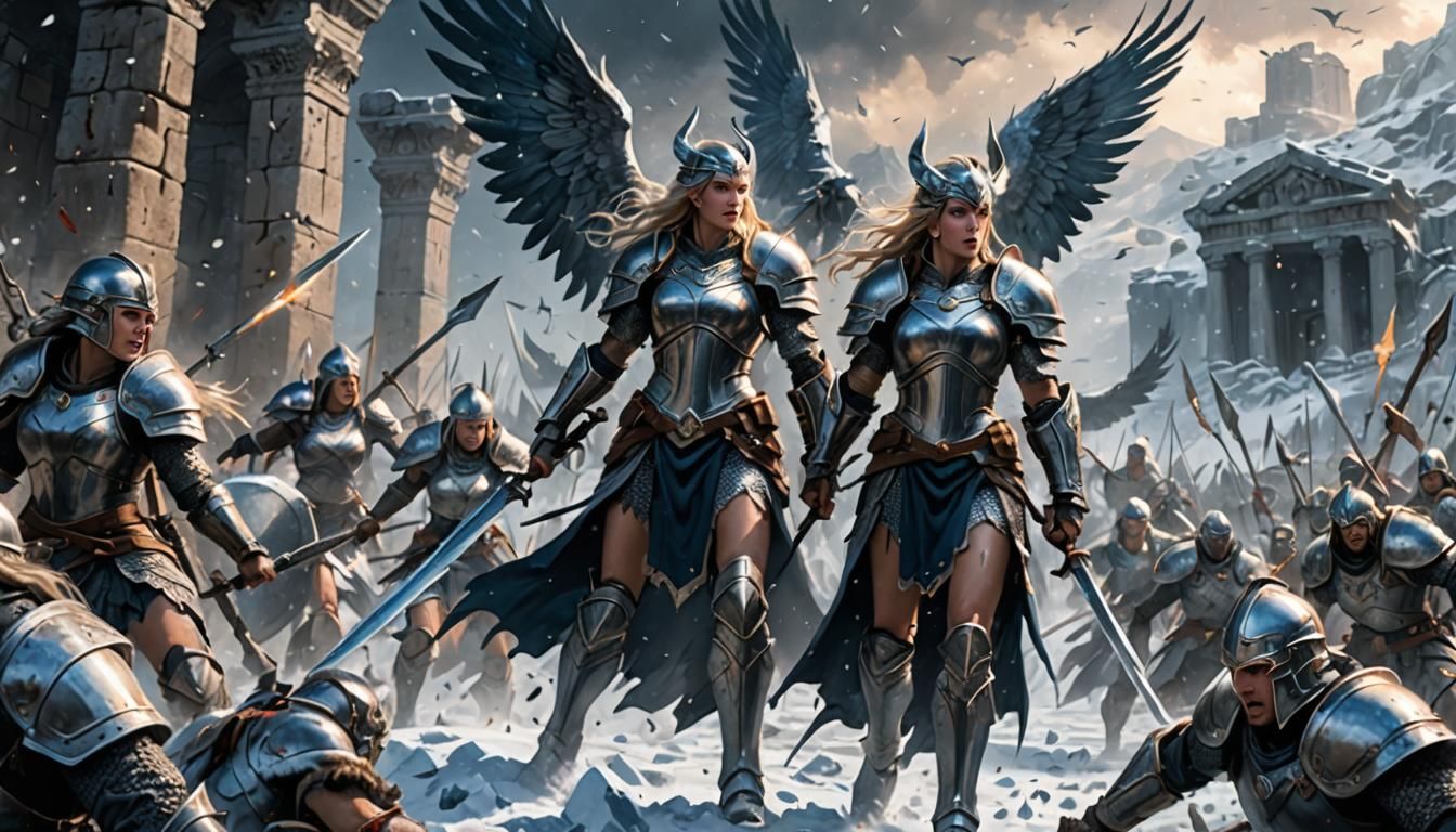 Valkyries Clash in Ancient Ruins