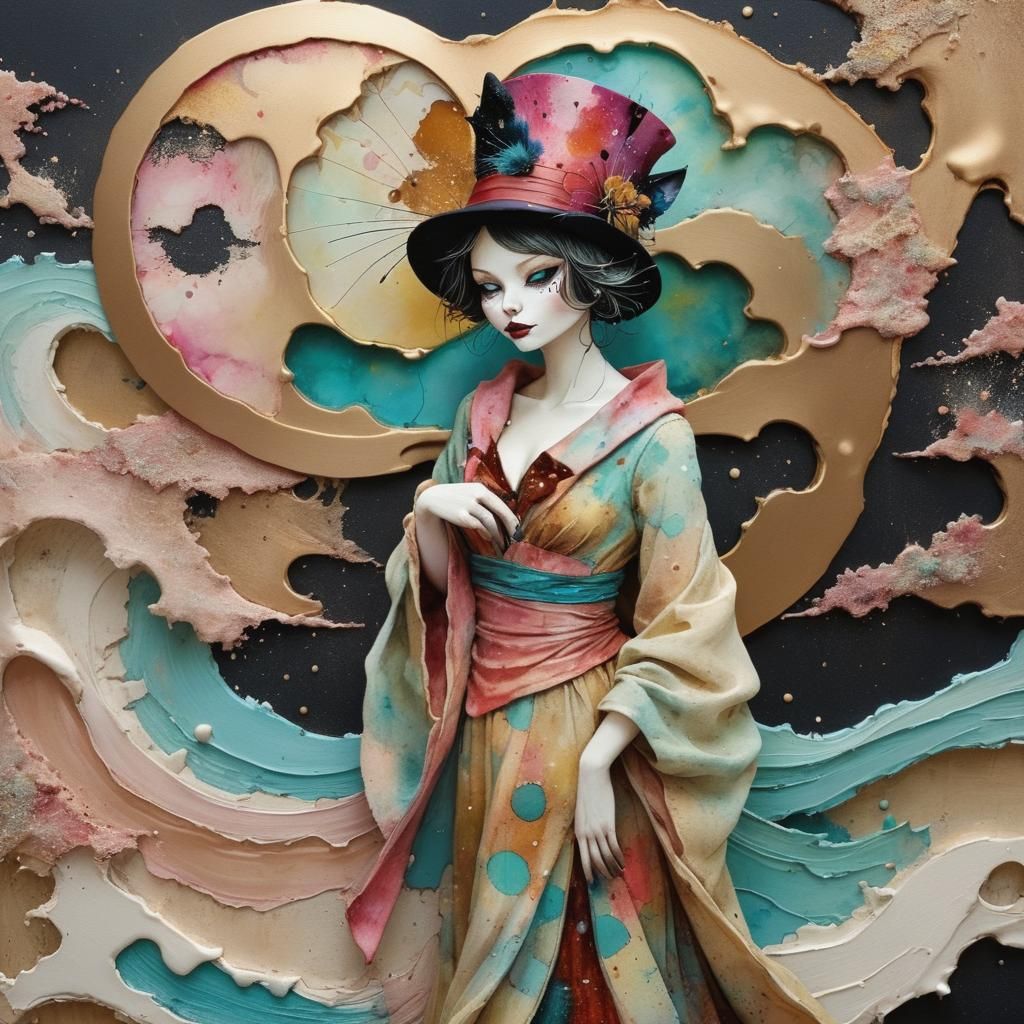 Cat in a Hat: Alcohol Ink Splatter Art