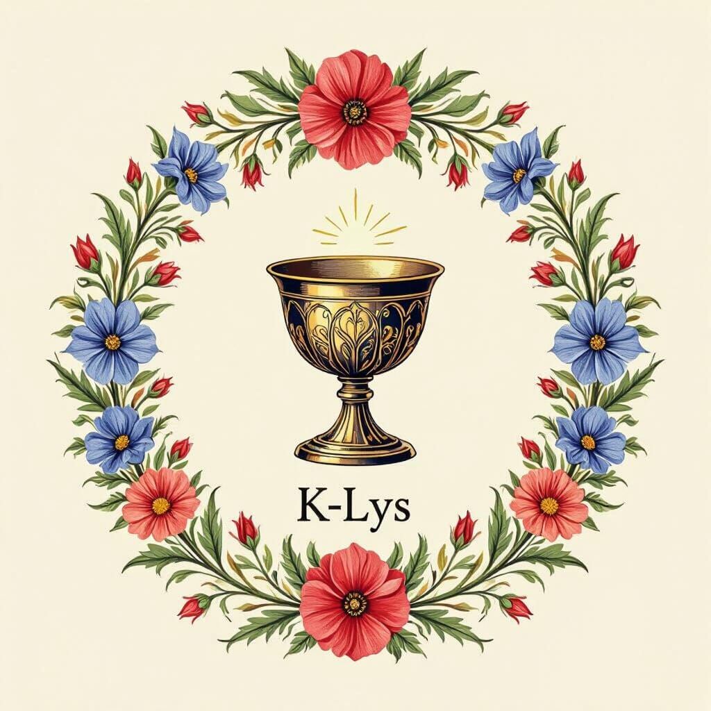 Elegant Floral Logo with Botanical Illustration Style