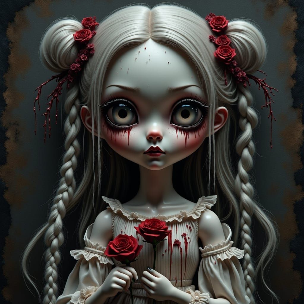 Gothic Doll with Melancholy Expression