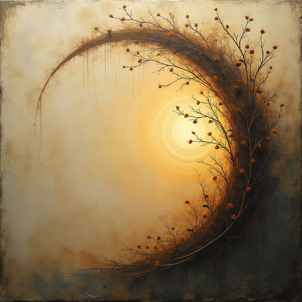 Abstract Nature Fusion in Earthy Tones