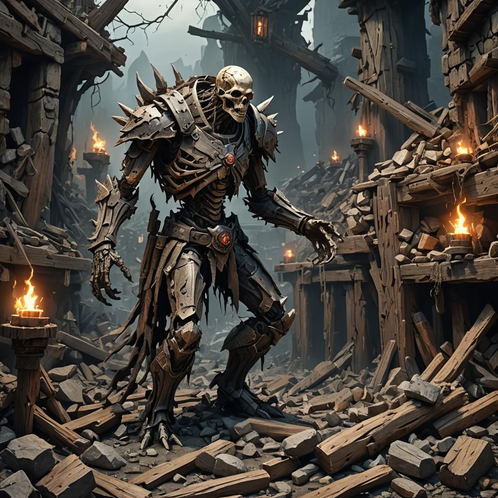 Epic Undead Construct in Dark Fantasy Art