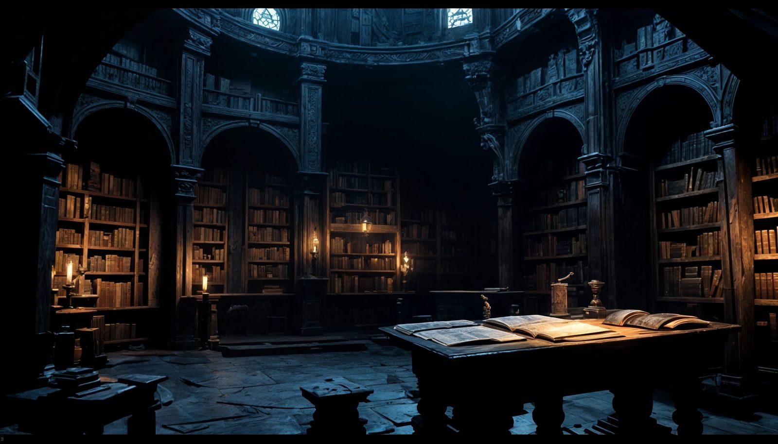 Fantastical Map Unveiled on Ancient Wooden Table