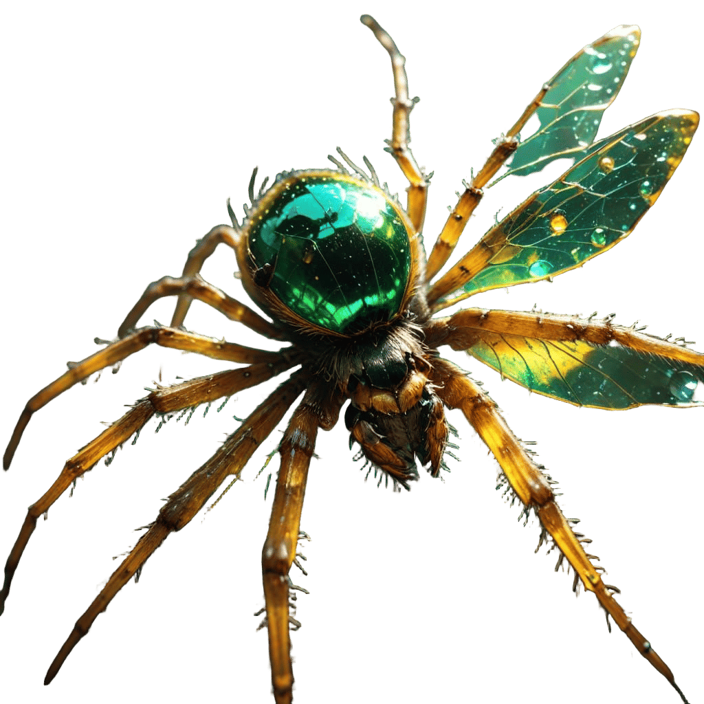 Wolf-Spider Catches Butterfly in Vibrant Digital Painting