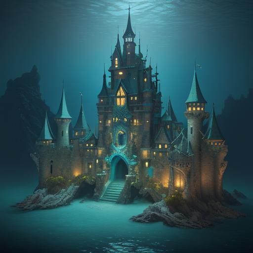 Underwater merfolk castle