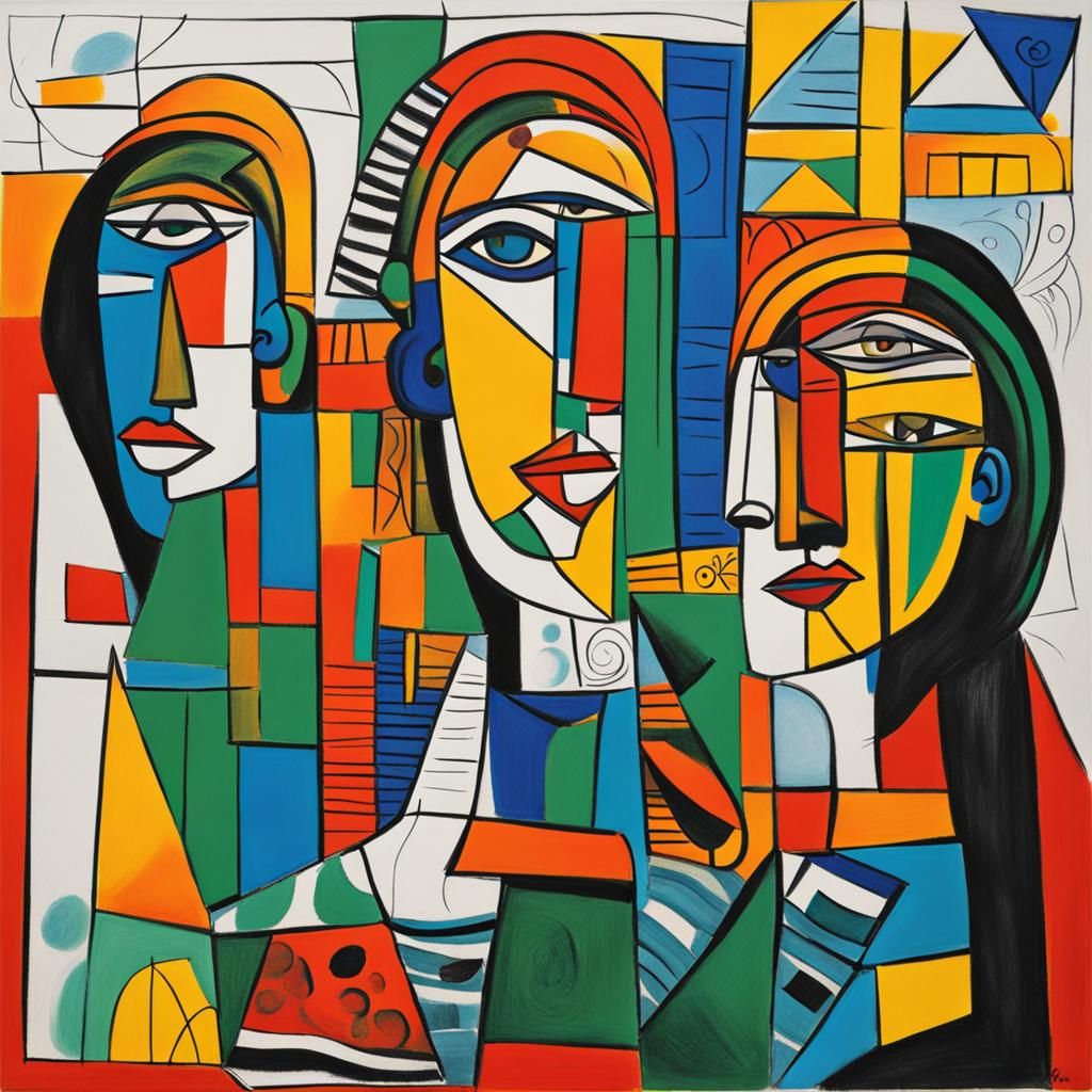 Abstract Art Drawing Inspired by Picasso