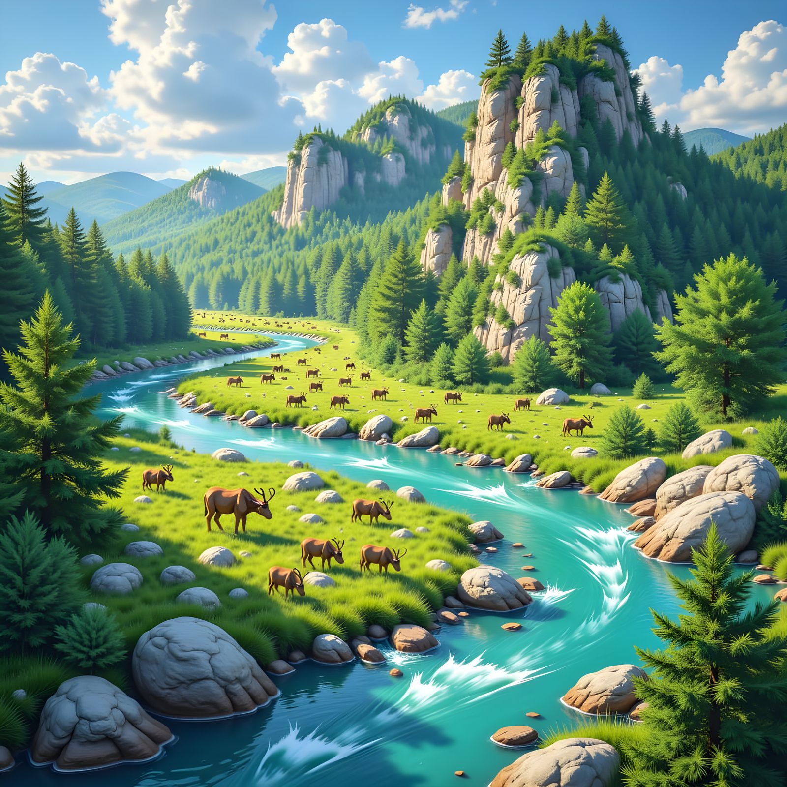 Vast Animal Expanse with Motion Blur Effect