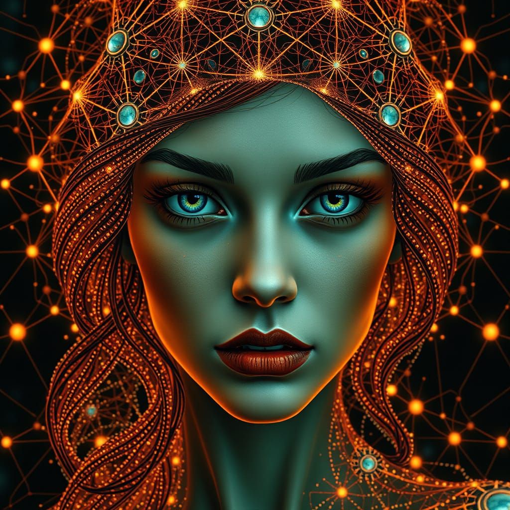 Metamorphic Portrait in Art Deco Style