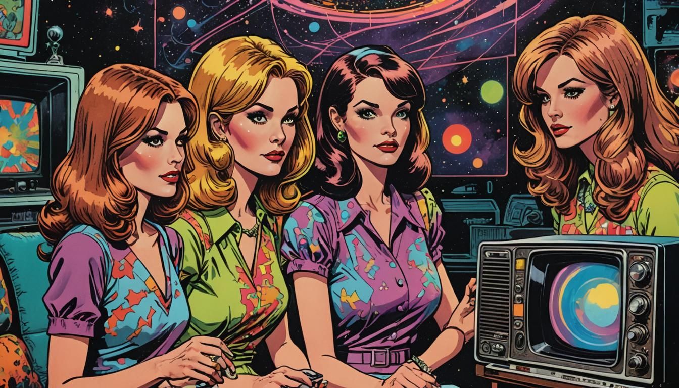 Cosmic Artifact Presentation in Retro Comic Book Art