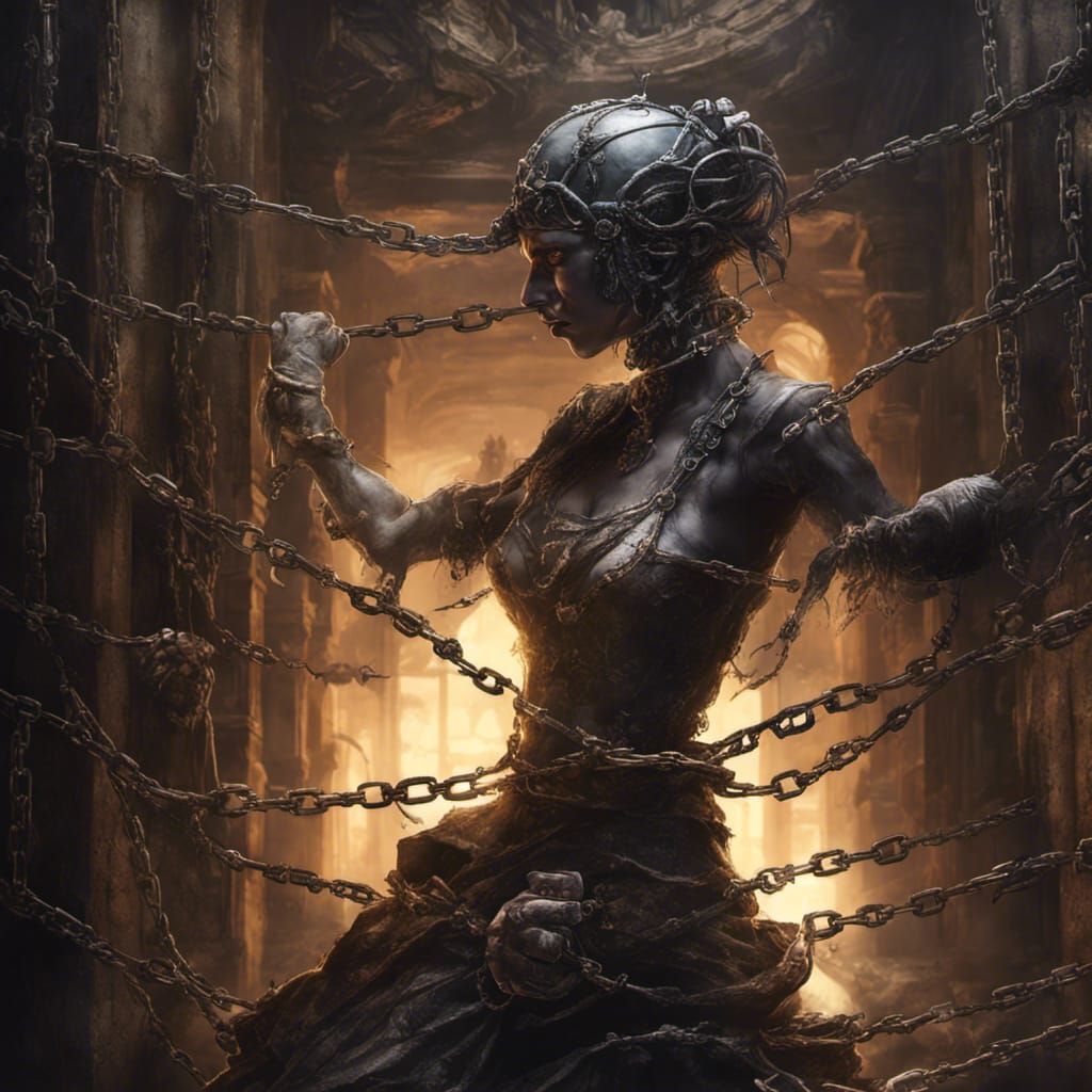 The SHE monster, Gagged, Ball And Chained!