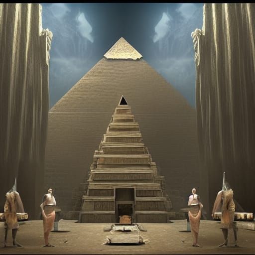 Epic Interior Pyramid Digital Matte Painting